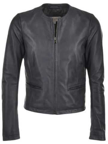 Leather bomber jacket women