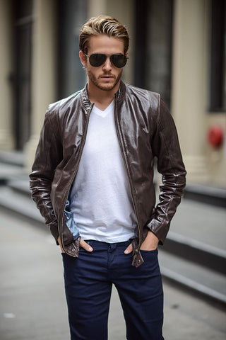 Racer leather Jacket