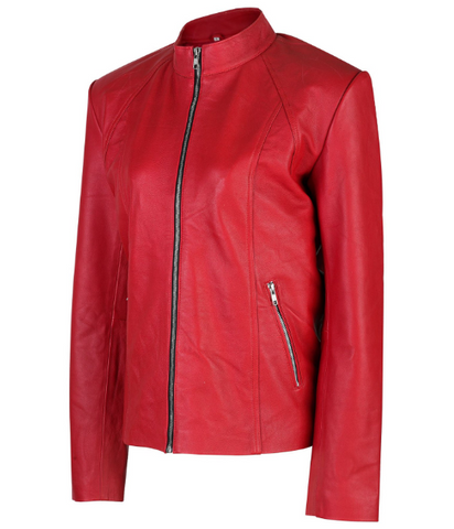 Red leather jacket