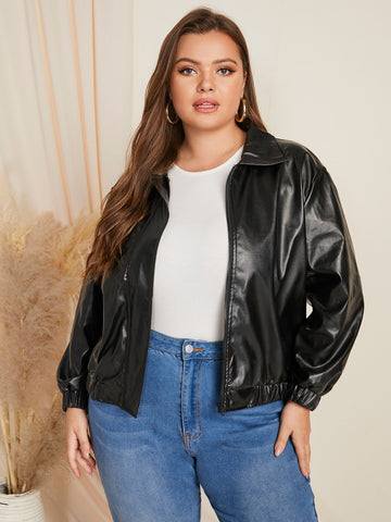 leather jacket plus size women's
