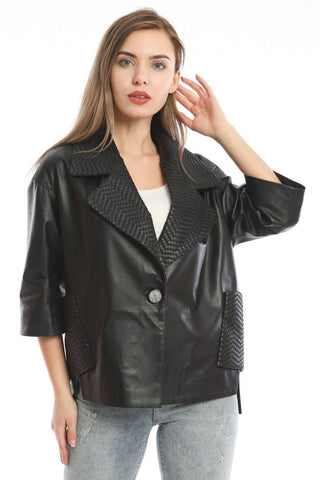 Textured Leather Jacket