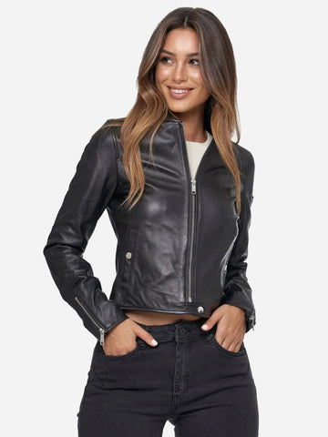 leather jacket women's