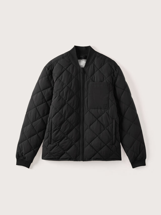 Quilted black bomber for Men