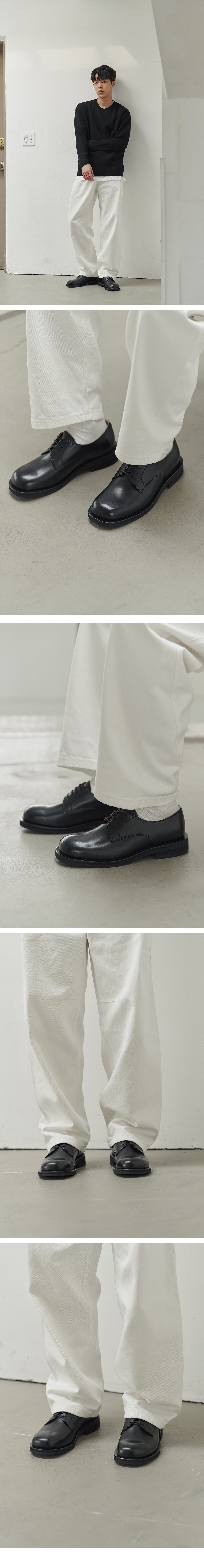 Black Derby Shoes with wide welt under 150