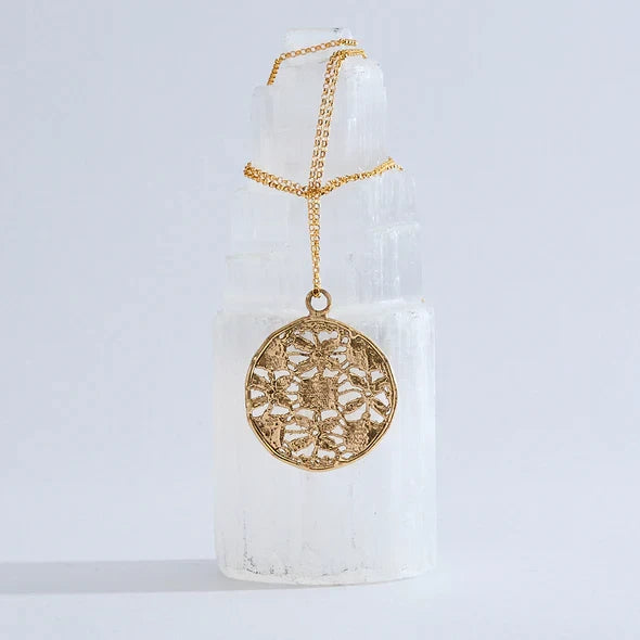 pendentif dentelle or
