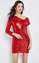 Load image into Gallery viewer, Newest Sequins A-line Red Formal Dress LFNC0007
