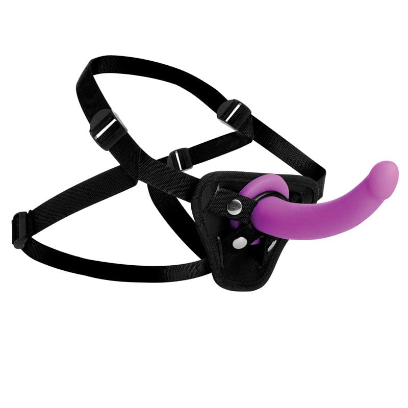 Strap U Adult Toys Purple Navigator Silicone G-Spot Dildo with Harness 848518026095