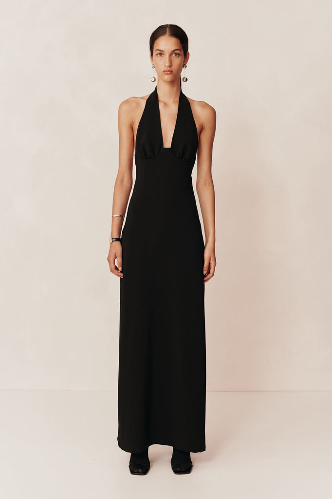 HALTER DRESS BLACK – Silk Laundry /