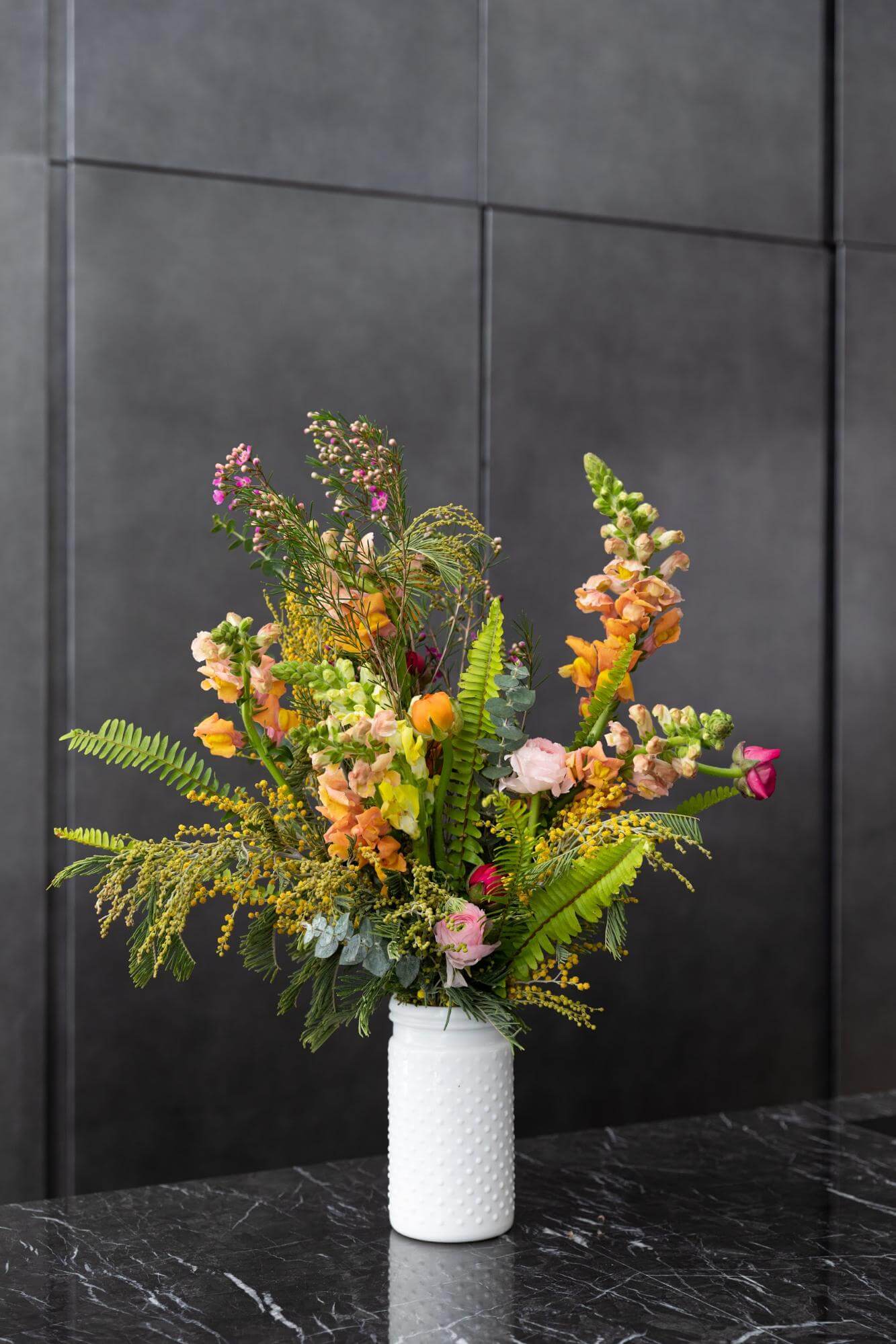 Petalled floral arrangement kits look great in your client’s office or at home