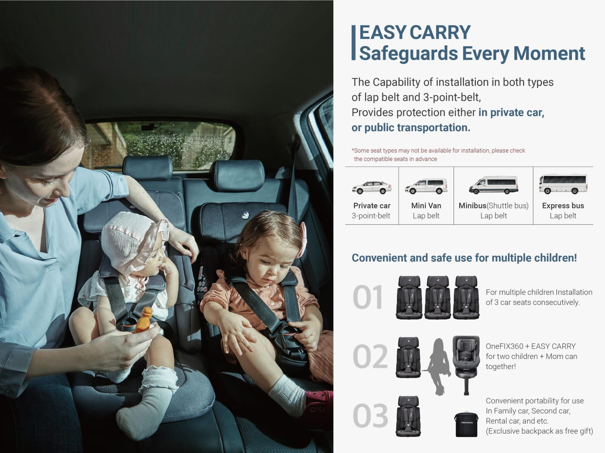 Daiichi Easy Carry Portable Car Seat