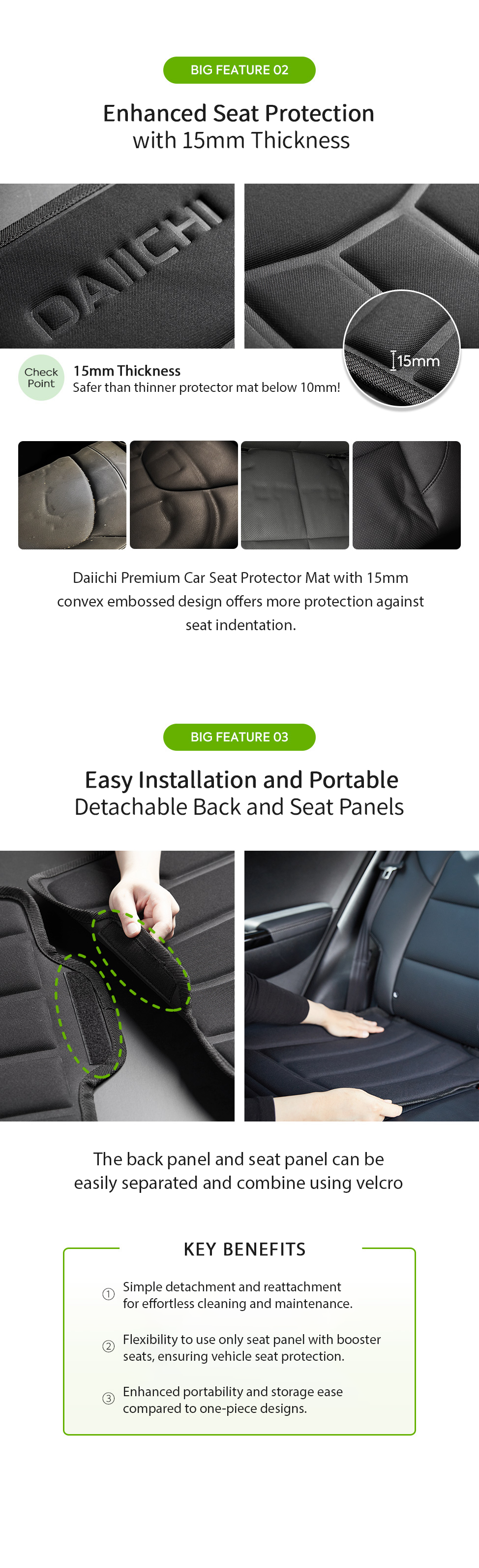 Daiichi Premium Car Seat Protector Mat Features