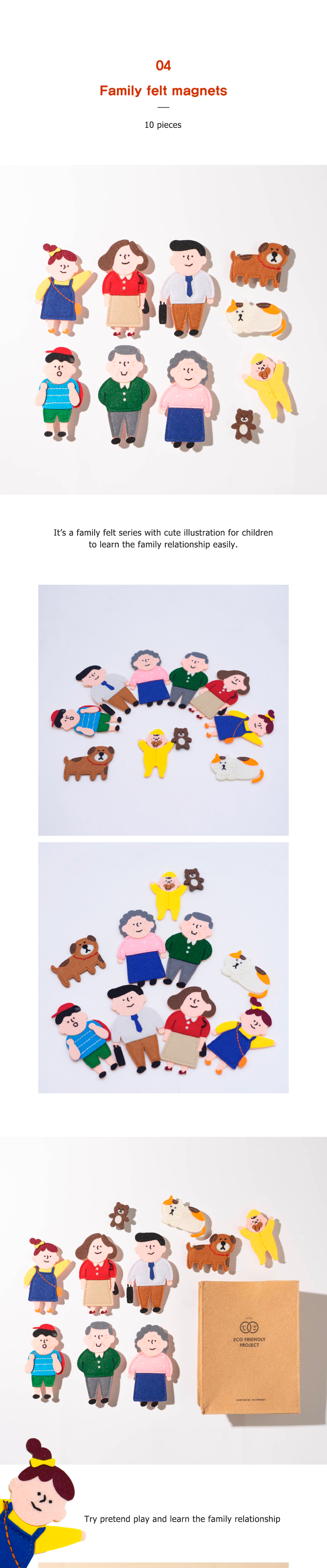 Noriterboard felt magnet Family series