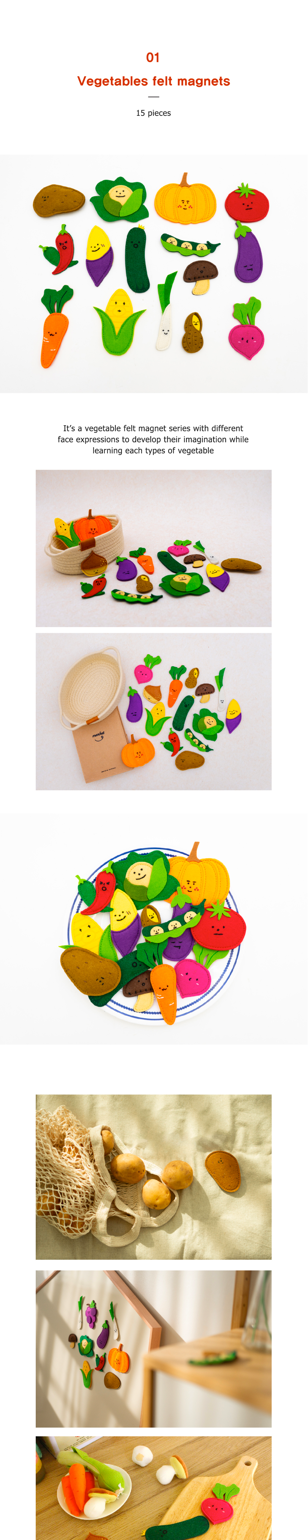 Noriterboard felt magnet vegetables