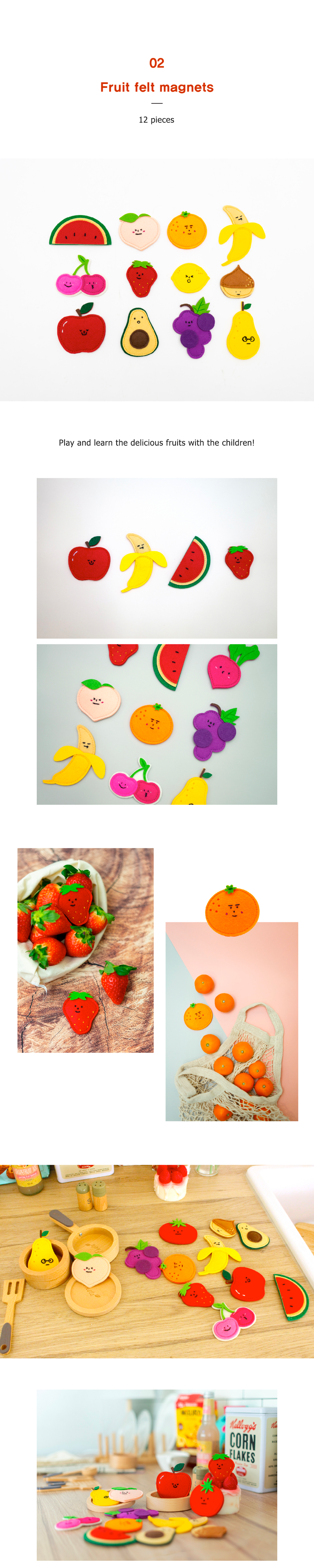 Noriterboard felt magnet fruits