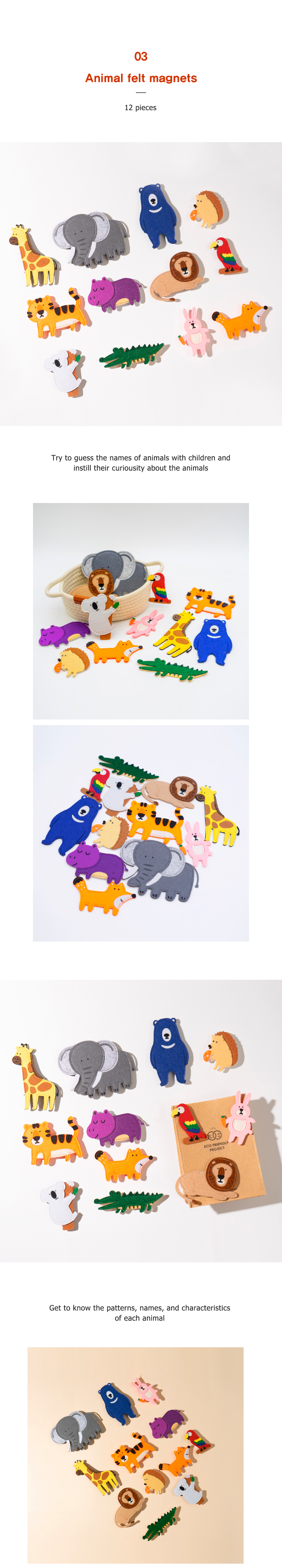 Noriterboard felt magnet animals