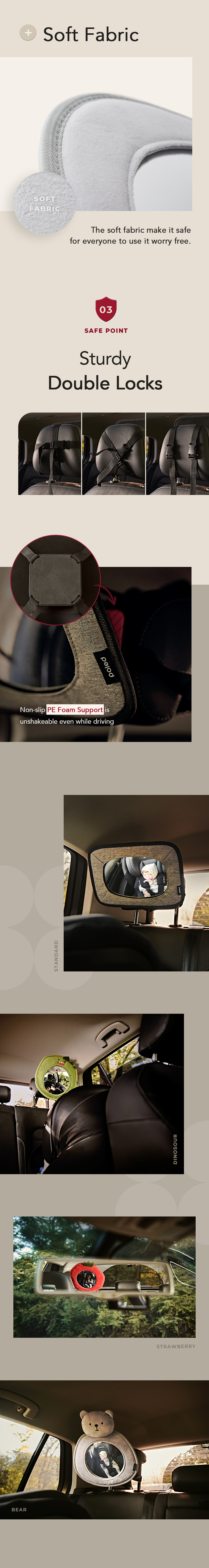 poled backseat mirror designs