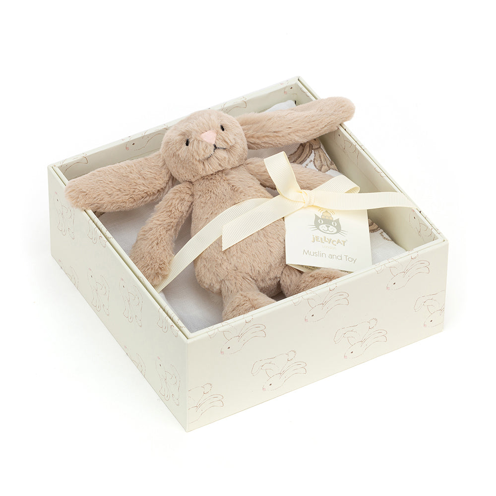 JellyCat Bashful Beige Bunny Gift Set