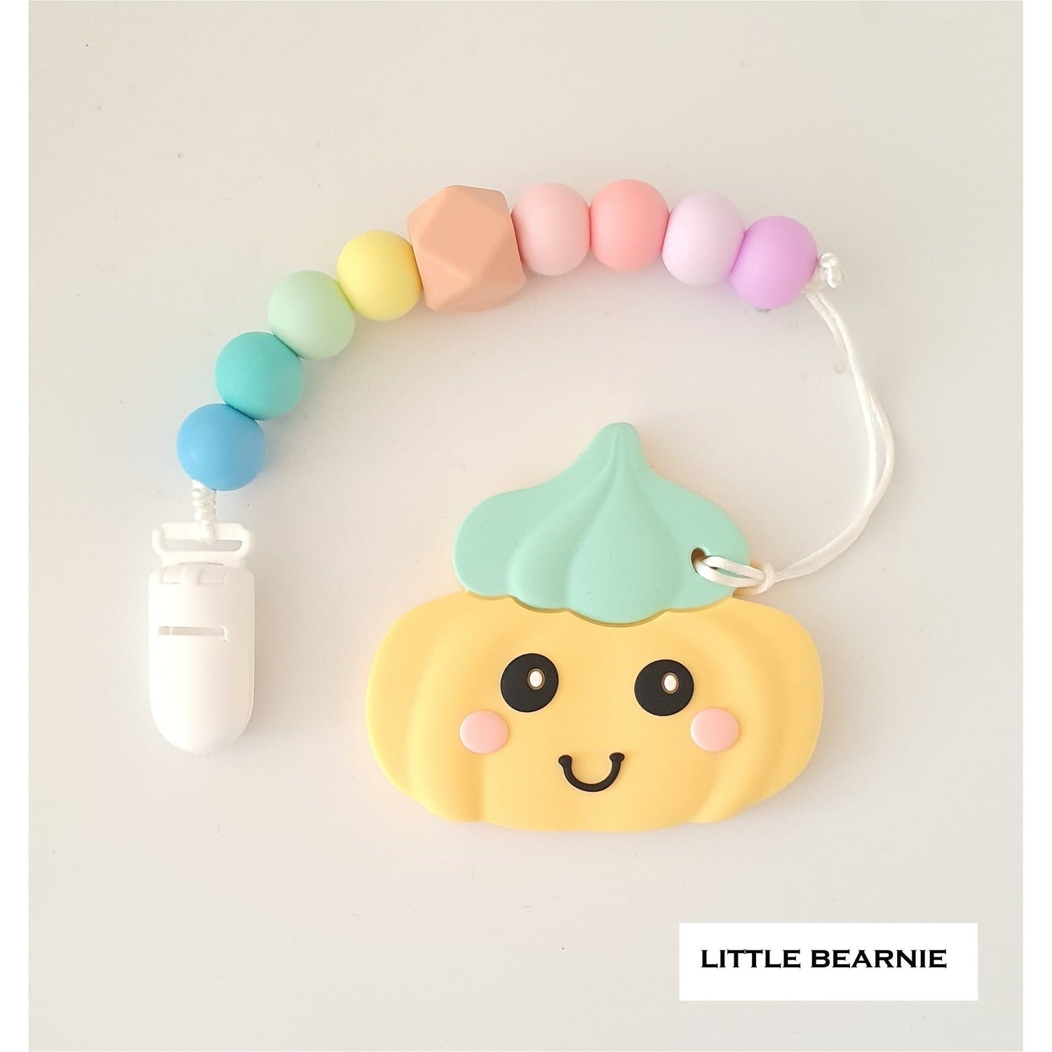Little Bearnie Modern Baby Teether Clip Set - Gem Biscuit (Mint) | Little Baby.