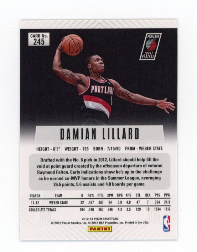 2012/13 Panini Prizm Damian Lillard RC #245