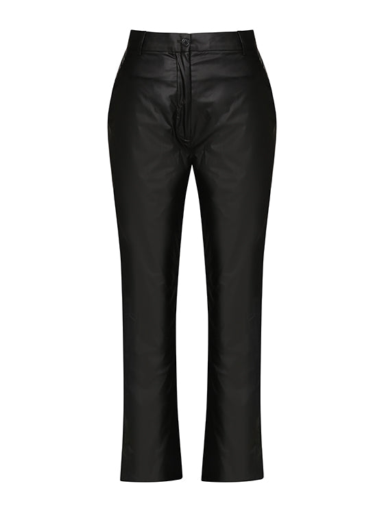 ASOS DESIGN leather look slide trouser with split front in black  ASOS