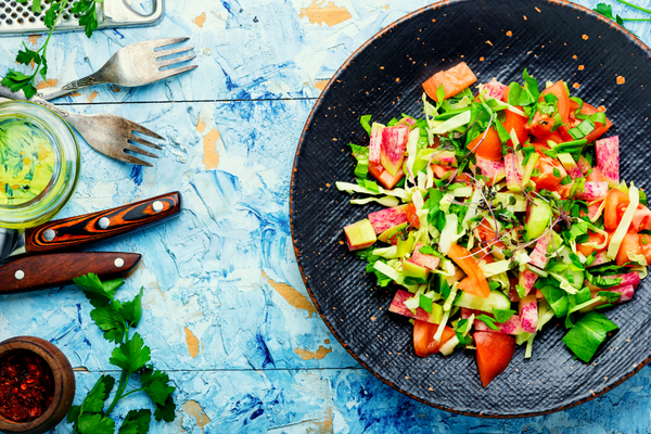 Spring salad with vegetables