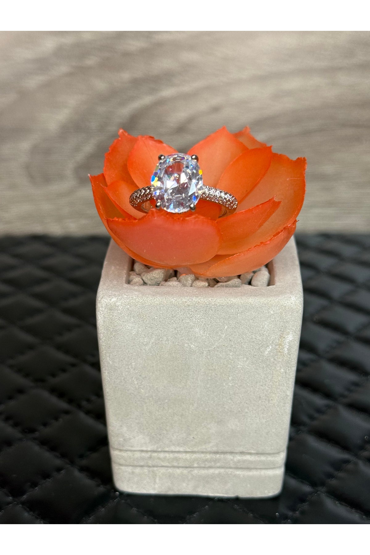 Oval Cubic Zirconium Ring (Size 8)