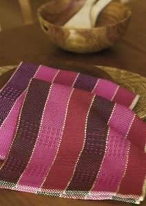 Rigid Heddle Striped Napkins with Pick-Up in Reds
