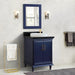 Bellaterra Forli Collection Single Vanity Blue Finish 25"- 400800-25-BU Oval Sink v4 Black Galaxy