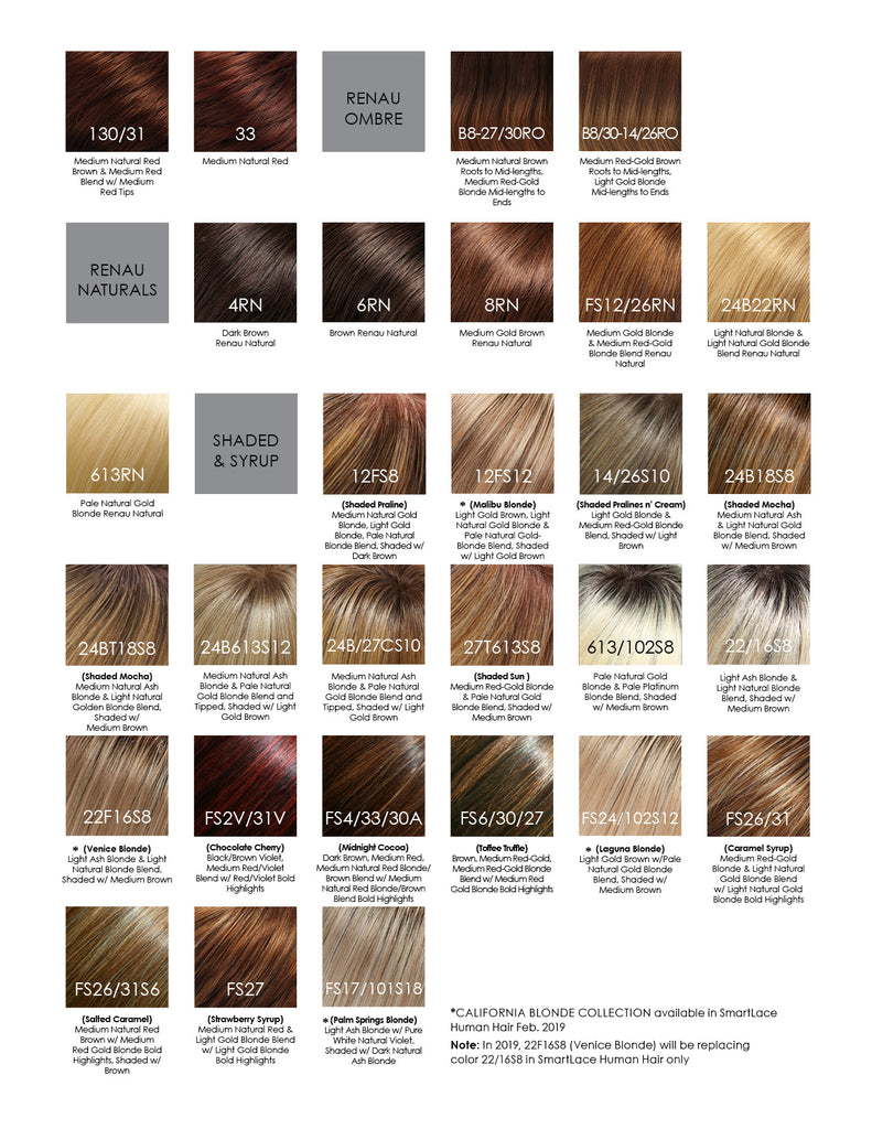 Jon Renau Human Hair Colours