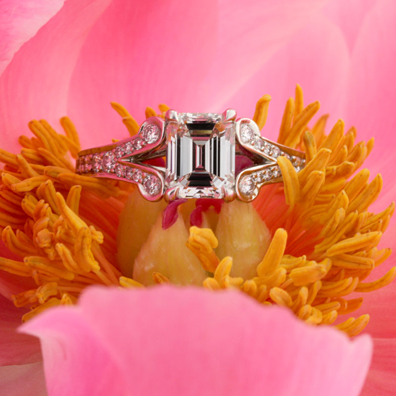 2.01ct Emerald Cut Diamond Engagement Ring