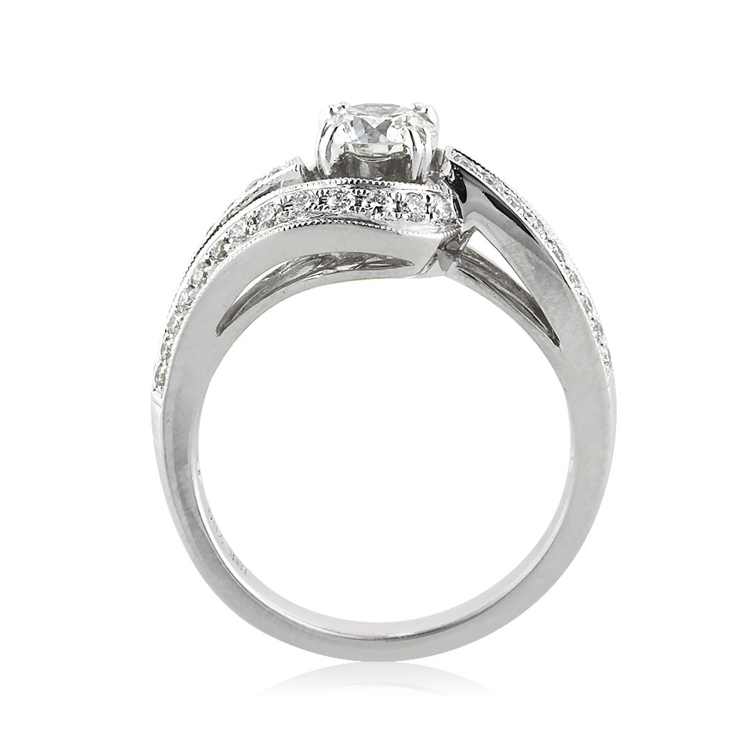 1.07ct Round Brilliant Cut Diamond Engagement Ring Side View | Mark Broumand