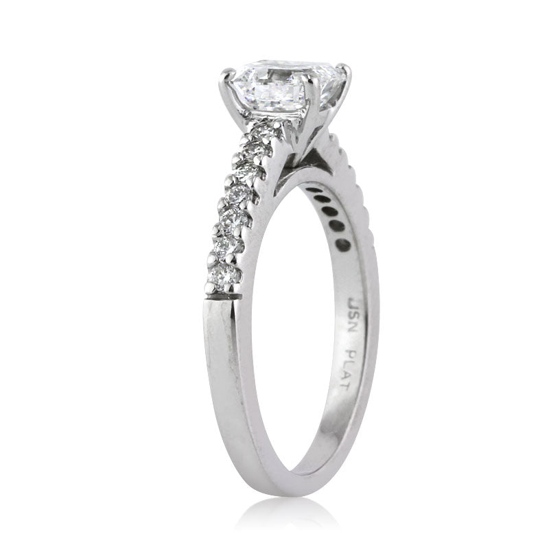 1.26ct Asscher Cut Diamond Engagement Ring Angled Tall | Mark Broumand