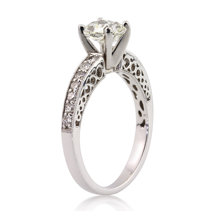 1.44ct Radiant Cut Diamond Engagement Ring Tall Angle | Mark Broumand