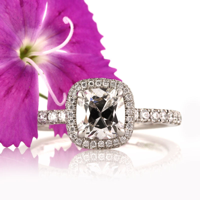 1.55ct Antique Cushion Brilliant Diamond Engagement Ring | Mark Broumand