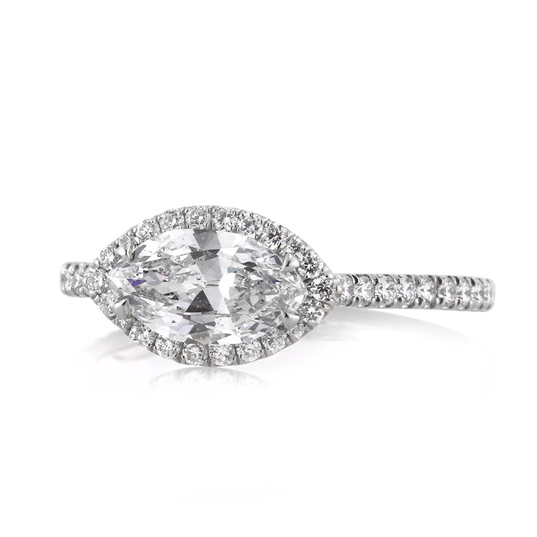 1.60ct Marquise Cut Diamond Engagement Ring Side Angle View | Mark Broumand
