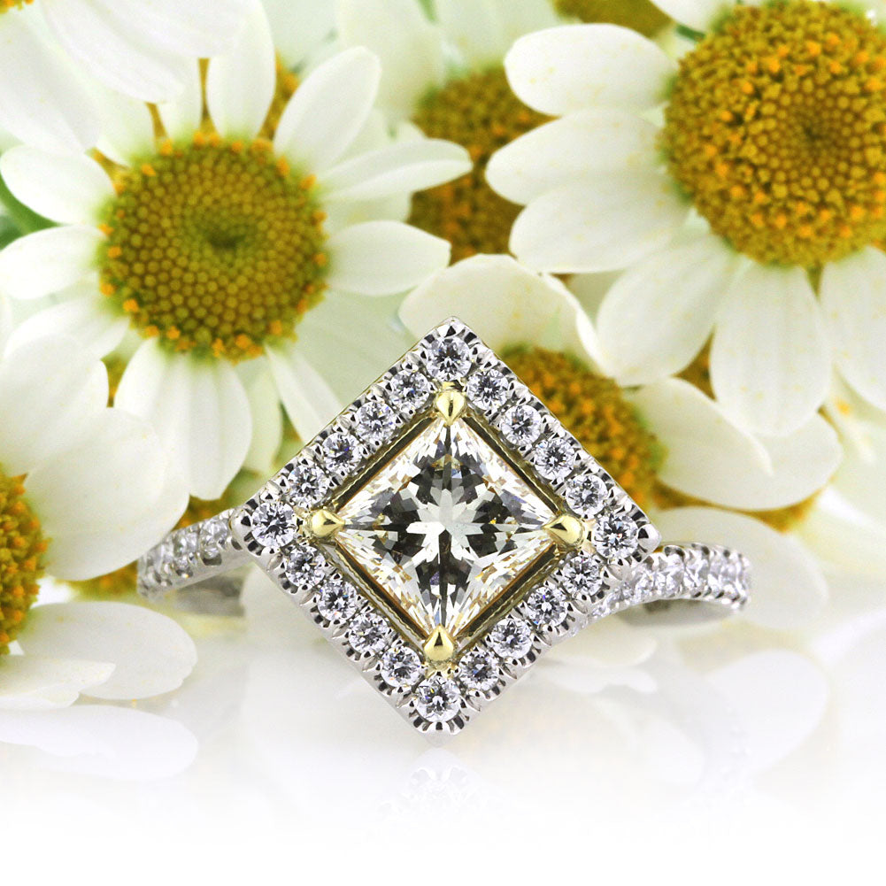 1.61ct Fancy Light Yellow Princess Cut Diamond Engagement Ring | Mark Broumand