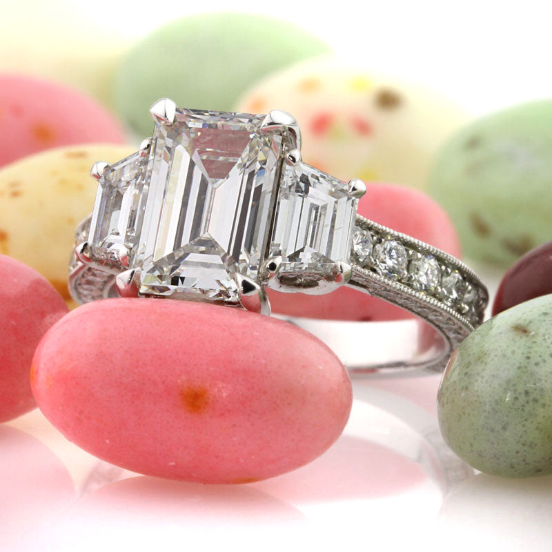 4.59ct Emerald Cut Diamond Engagement Ring | Mark Broumand
