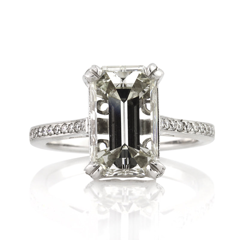 4.77ct emerald cut diamond engagement anniversary ring | Mark Broumand