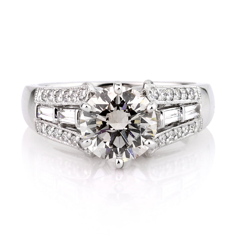 2.71ct round brilliant cut diamond engagement ring | Mark Broumand