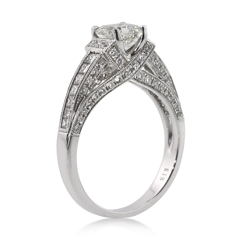 2.06ct Asscher Cut Diamond Engagement Ring Angle Side | Mark Broumand
