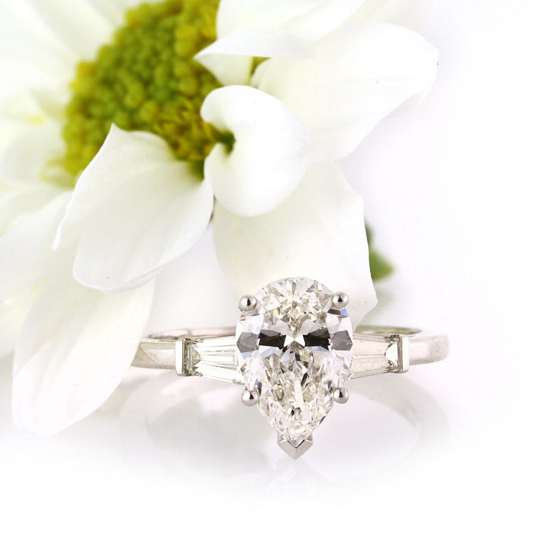 2.15ct Pear Shaped Diamond Engagement Ring | Mark Broumand