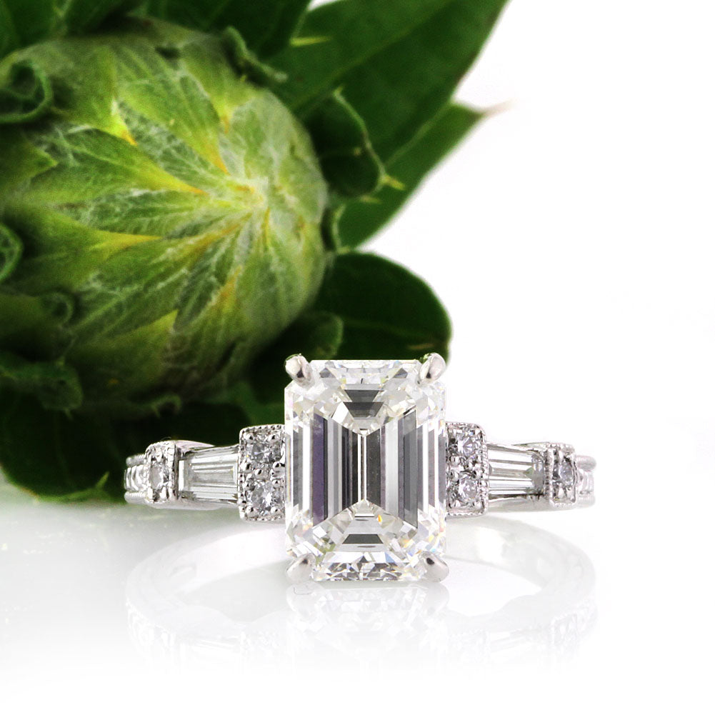 2.61ct Emerald Cut Diamond Engagement Ring | Mark Broumand