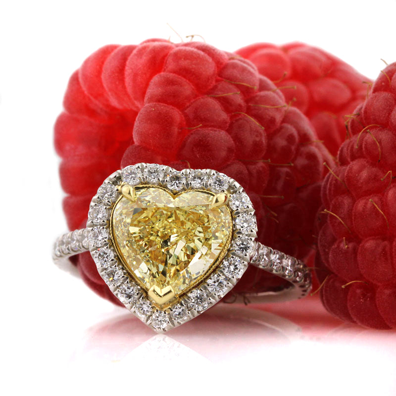 2.75ct Fancy Yellow Heart Shaped Diamond Engagement Ring | Mark Broumand