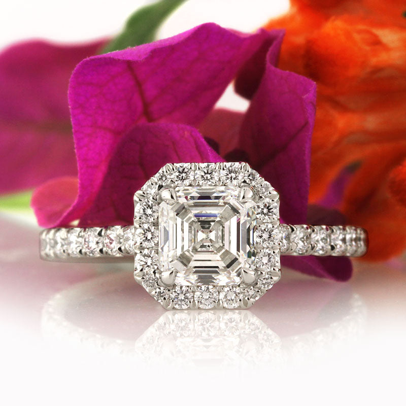 Asscher Cut Morganite and Diamond Ring | Allegria | Braverman Jewelry