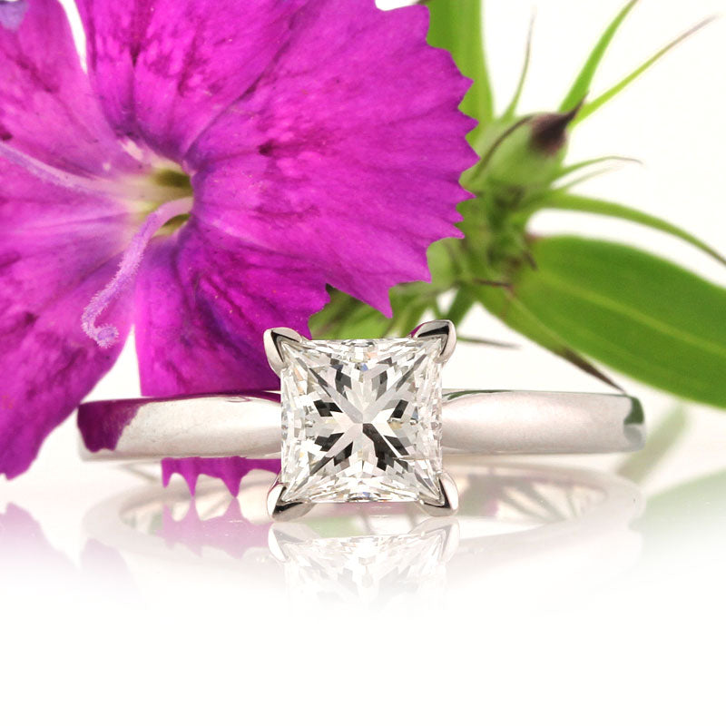 1.01ct Princess Cut Diamond Solitaire Engagement Ring | Mark Broumand