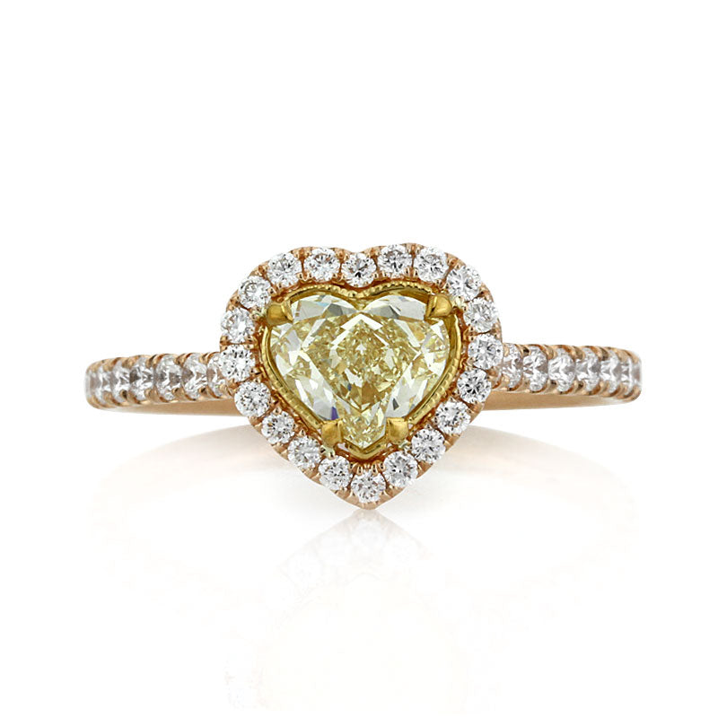 1.59ct Fancy Light Yellow Heart Shaped Diamond Engagement Ring | Mark Broumand
