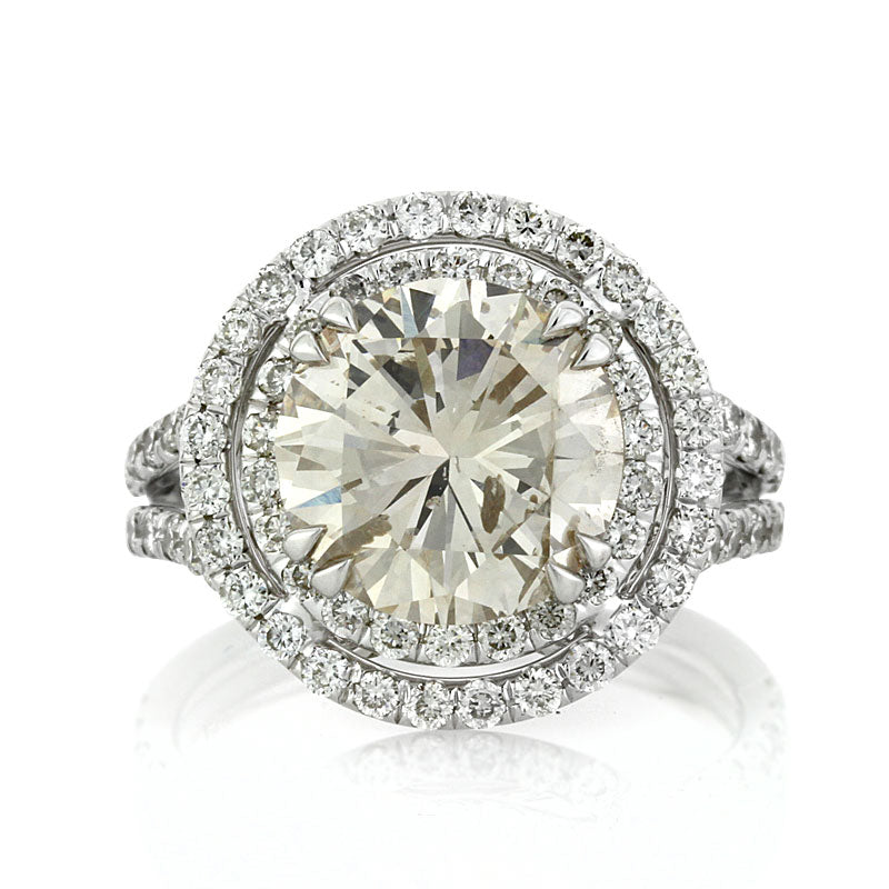 5.03ct round brilliant cut diamond engagement ring | Mark Broumand