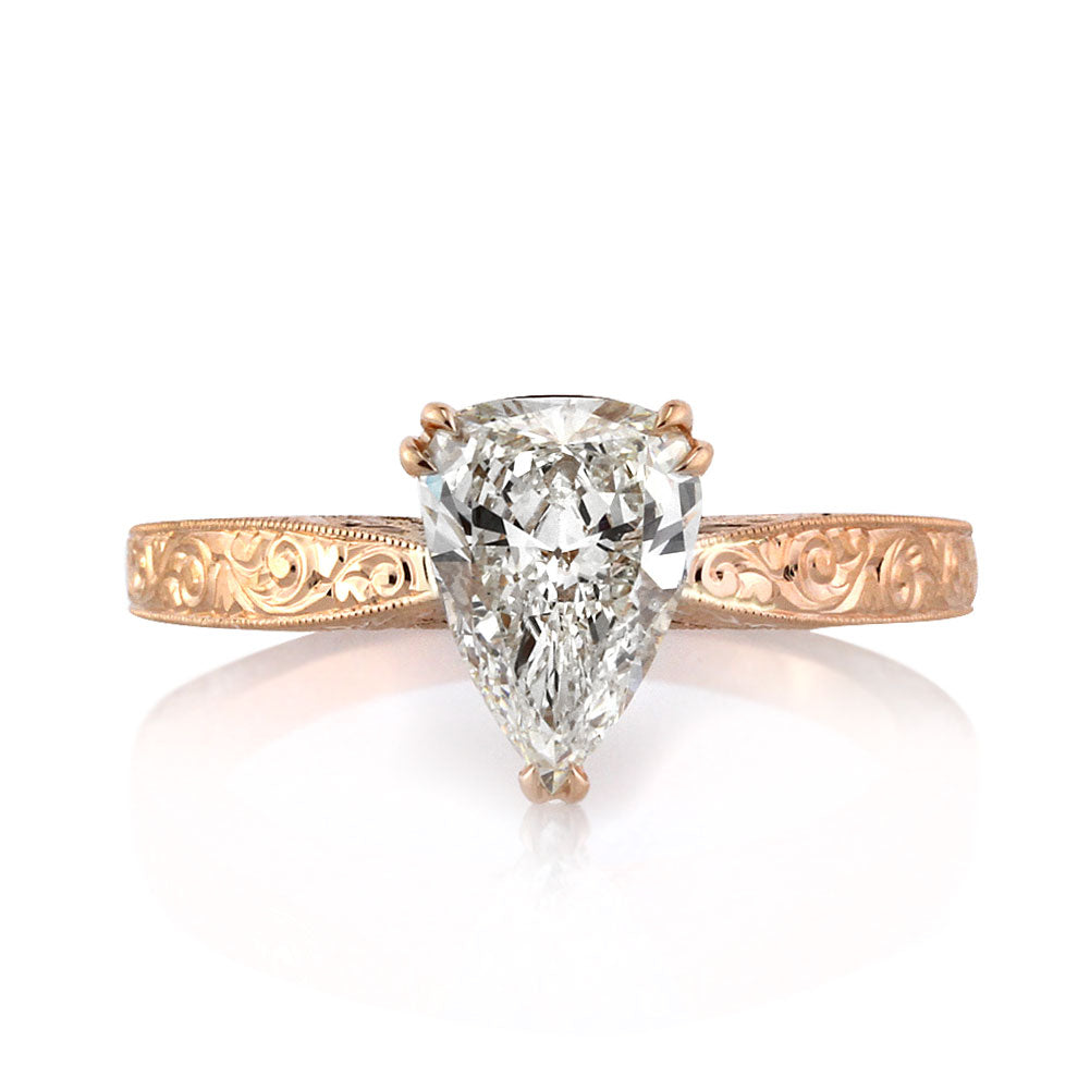 1.42ct pear shaped diamond engagement ring | Mark Broumand