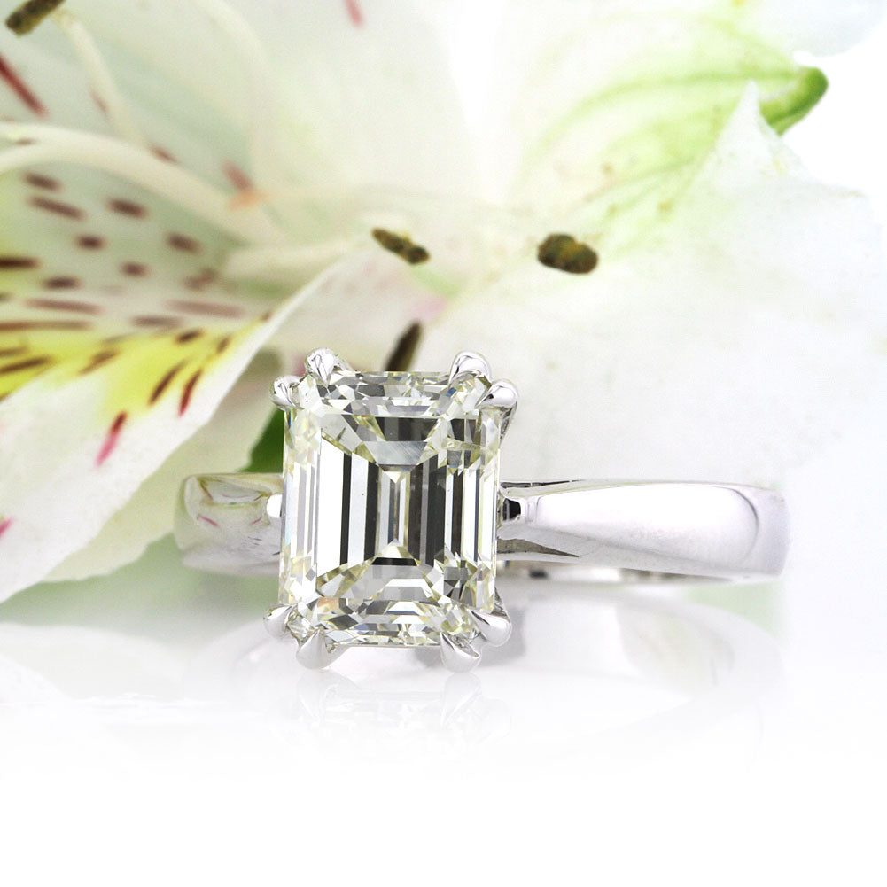 3.01ct Emerald Cut Diamond Solitaire Engagement Ring | Mark Broumand