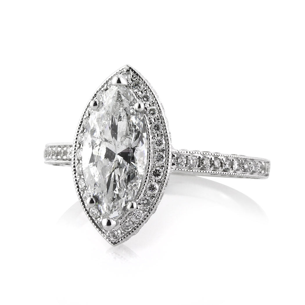 3.01ct Marquise Cut Diamond Engagement Ring Angle from Side | Mark Broumand